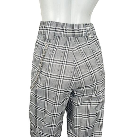 I AM GIA the Cobain Plaid Relaxed fit Chain Pants in Gray Women's Size XS - Picture 11 of 11
